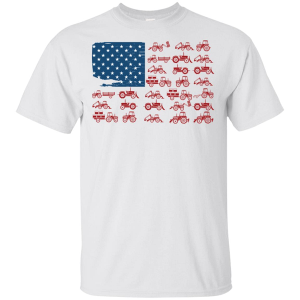 Farmer Tractor American Flag T Shirts, Long Sleeve T Shirts