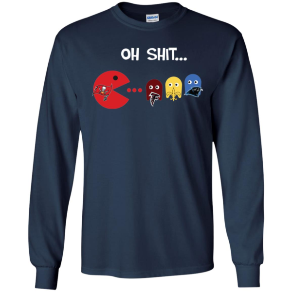 Pacman Oh shit Tampa Bay Buccaneers eating NFC South Long Sleeve T shirts, Hoodies