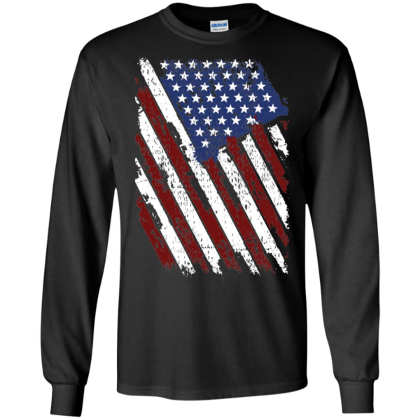 Distressed American Us Flag Vintage Retro look 4th Of July Long Sleeve T shirts, Hoodies