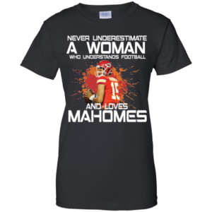 Never Underestimate A Women Understand Football Loves Mahomes Shirt