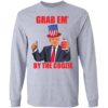Grab Em’ By The Coozie Beer 4th Of July Donald Trump Long Sleeve T-shirts, Hoodies