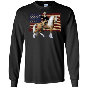Washington Riding Unicorn Shirt Funny July 4th American Flag Long Sleeve T shirts, Hoodies