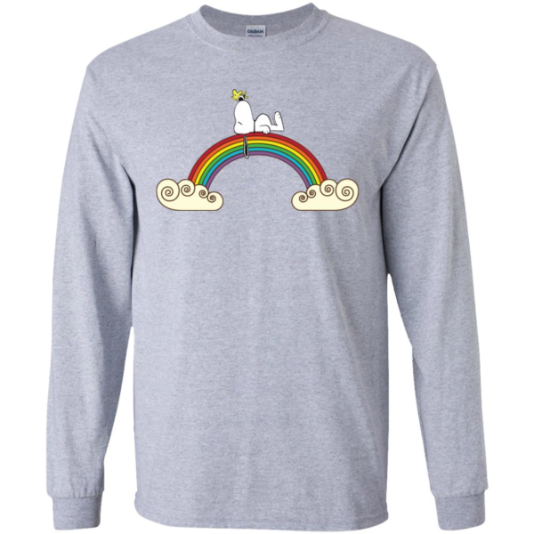 Snoopy Over The Rainbow Sleeping LGBT Long Sleeve T shirts, Hoodies