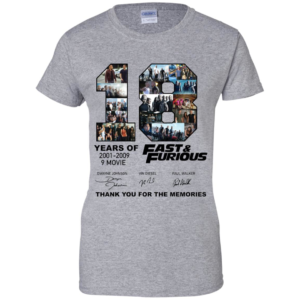 18 Years of Fast & Furious 2001 2019 T Shirts image 18 Years of Fast & Furious 2001 2019 T Shirts
