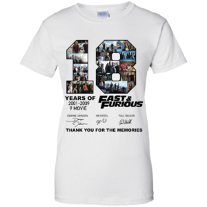 18 Years of Fast & Furious 2001 2019 T Shirts image 18 Years of Fast & Furious 2001 2019 T Shirts