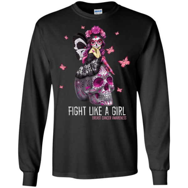 Fight Like a Girl Breast Cancer Awareness Long Sleeve T shirts, Hoodies