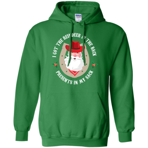 I Got The Reindeer In The Back Funny Cowboy Santa Parody Long Sleeve T shirts, Hoodies