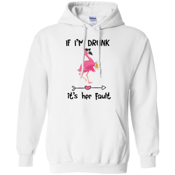 If I'm Drunk It's Her Fault Wine Flamingo Long Sleeve T shirts, Hoodies