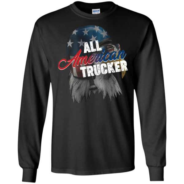 All American Trucker 4th of July Eagle Sunglasses Truck Driver Father Long Sleeve T shirts, Hoodies