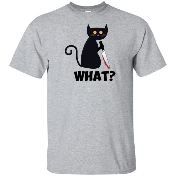 Cat What Murderous Black Cat With Knife Halloween Shirt