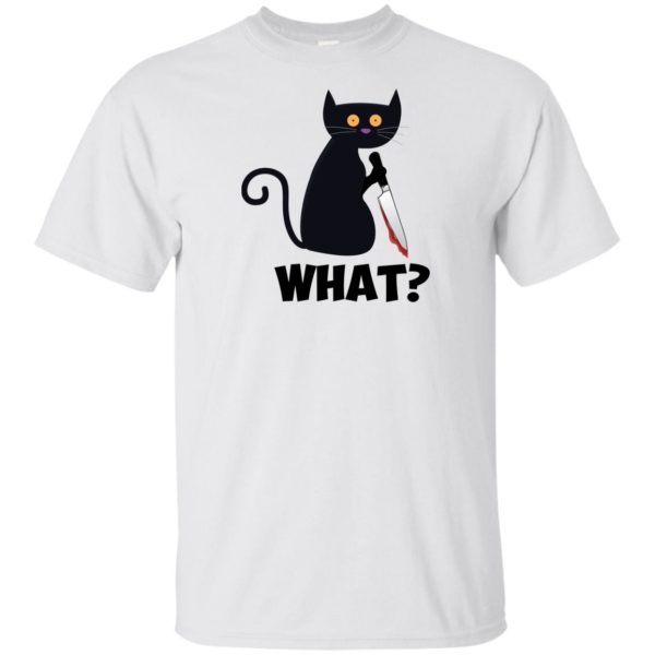 Cat What Murderous Black Cat With Knife Halloween Shirt