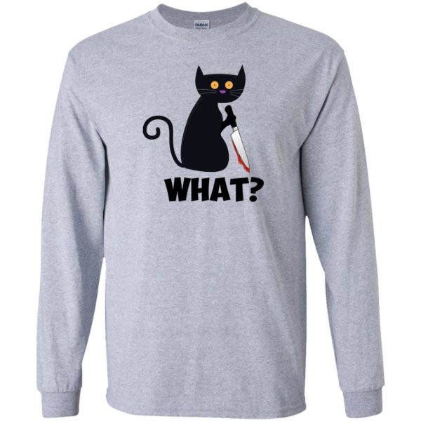 Cat What Murderous Black Cat With Knife Halloween Shirt