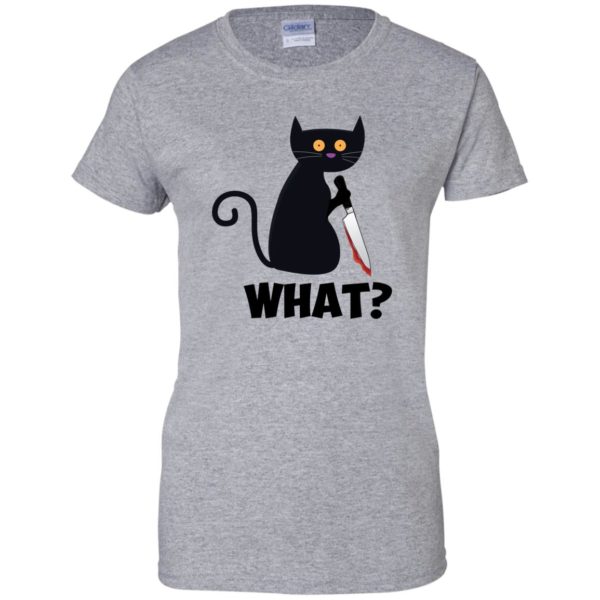 Cat What Murderous Black Cat With Knife Halloween Shirt