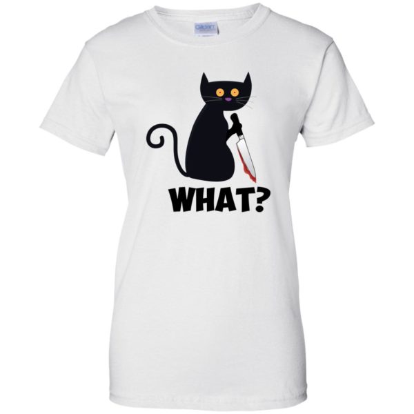 Cat What Murderous Black Cat With Knife Halloween Shirt