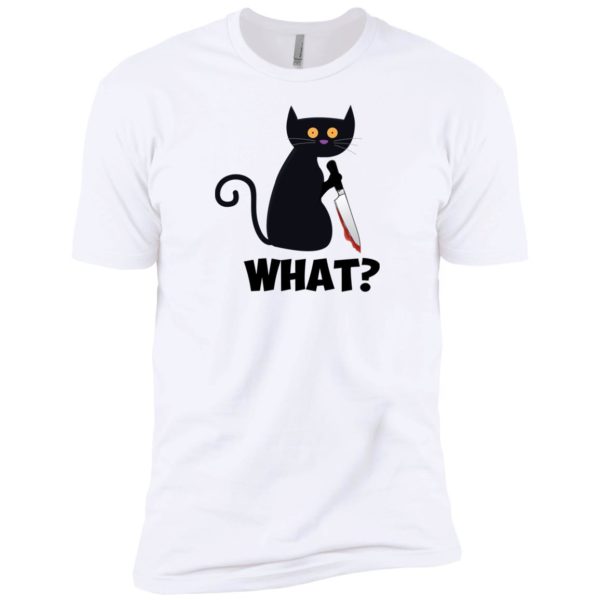 Cat What Murderous Black Cat With Knife Halloween Shirt