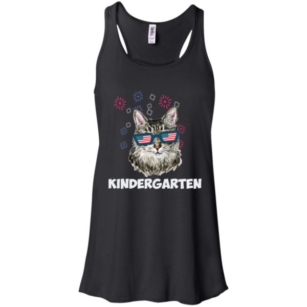 Kindergarten Cat USA Flag Funny Back To School Shirt