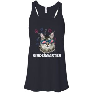 Kindergarten Cat USA Flag Funny Back To School Shirt