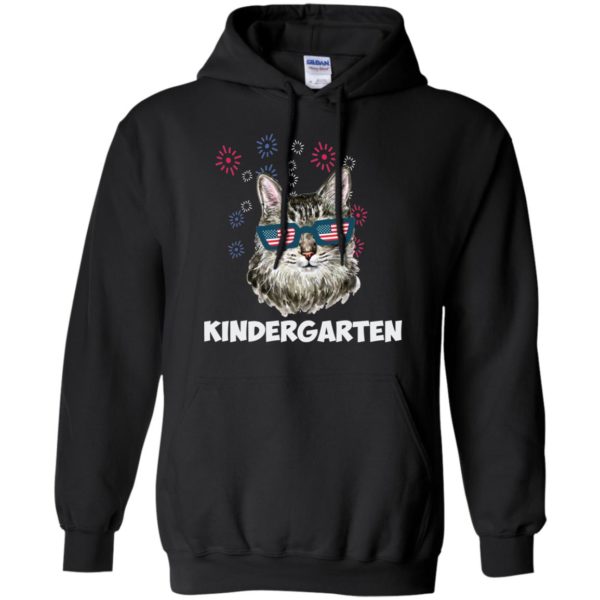 Kindergarten Cat USA Flag Funny Back To School Shirt