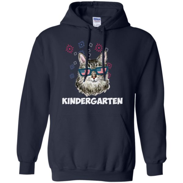Kindergarten Cat USA Flag Funny Back To School Shirt