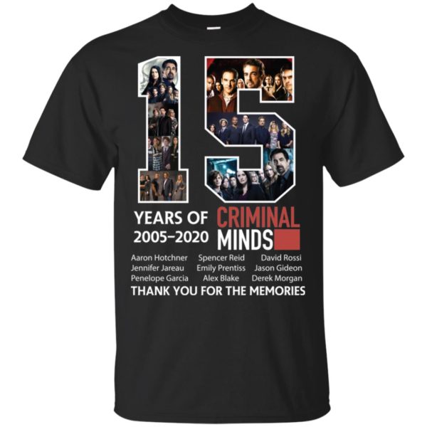 15 Years Of Criminal Minds 2005 2020 Thank You For The Memories Shirt