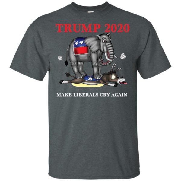 Trump 2020 Make Liberals Cry Again Funny Elephant vs Horse Shirt