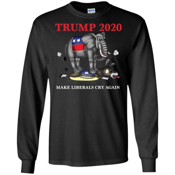 Trump 2020 Make Liberals Cry Again Funny Elephant vs Horse Shirt