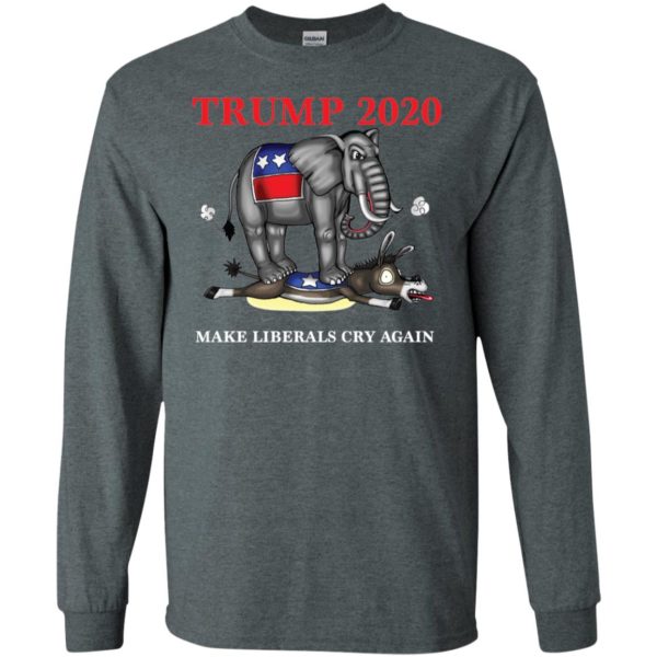 Trump 2020 Make Liberals Cry Again Funny Elephant vs Horse Shirt