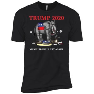 Trump 2020 Make Liberals Cry Again Funny Elephant vs Horse Shirt image Trump 2020 Make Liberals Cry Again Funny Elephant vs Horse Shirt