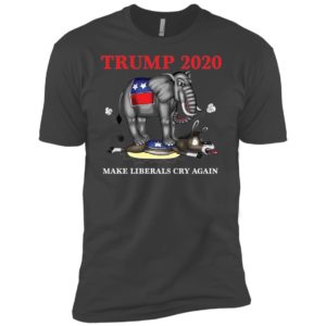 Trump 2020 Make Liberals Cry Again Funny Elephant vs Horse Shirt image Trump 2020 Make Liberals Cry Again Funny Elephant vs Horse Shirt