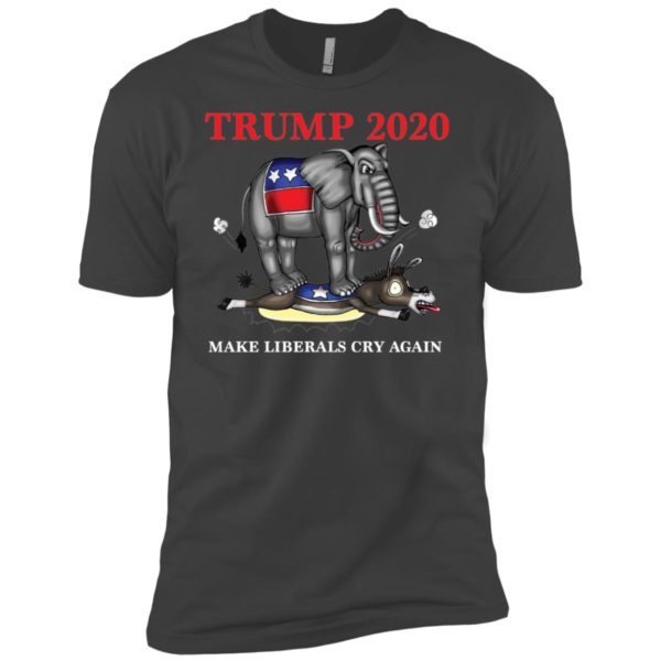 Trump 2020 Make Liberals Cry Again Funny Elephant vs Horse Shirt