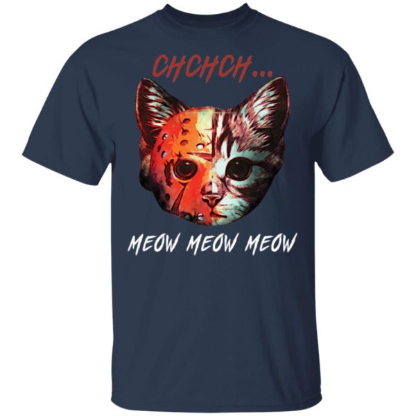 Ch Ch Ch Moew Moew Moew Jason Halloween Friday Cat Shirt