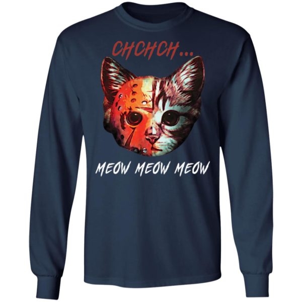 Ch Ch Ch Moew Moew Moew Jason Halloween Friday Cat Shirt