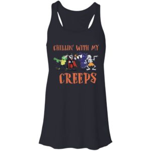 Chillin With My Creeps Vampire Halloween Skeleton Witch Shirt
