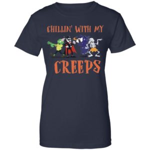 Chillin With My Creeps Vampire Halloween Skeleton Witch Shirt