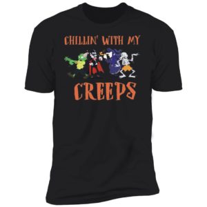 Chillin With My Creeps Vampire Halloween Skeleton Witch Shirt