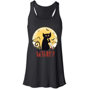 Cat What? Funny Black Cat Murderous Cat With Knife Shirt