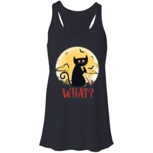 Cat What? Funny Black Cat Murderous Cat With Knife Shirt