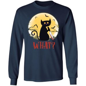 Cat What? Funny Black Cat Murderous Cat With Knife Shirt