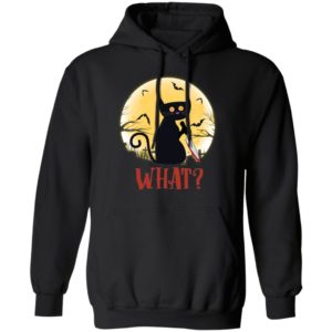 Cat What? Funny Black Cat Murderous Cat With Knife Shirt