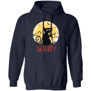 Cat What? Funny Black Cat Murderous Cat With Knife Shirt