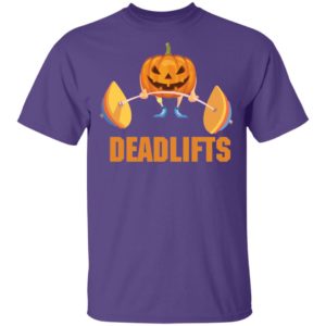 Deadlifts The Weightlifting Pumpkin Halloween Gym Workout Shirt
