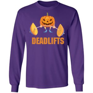 Deadlifts The Weightlifting Pumpkin Halloween Gym Workout Shirt