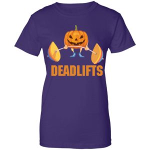 Deadlifts The Weightlifting Pumpkin Halloween Gym Workout Shirt