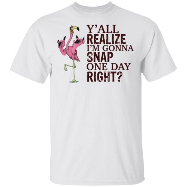 Flamingo Y'all Realize I'm Gonna Snap One Day Right Shirt