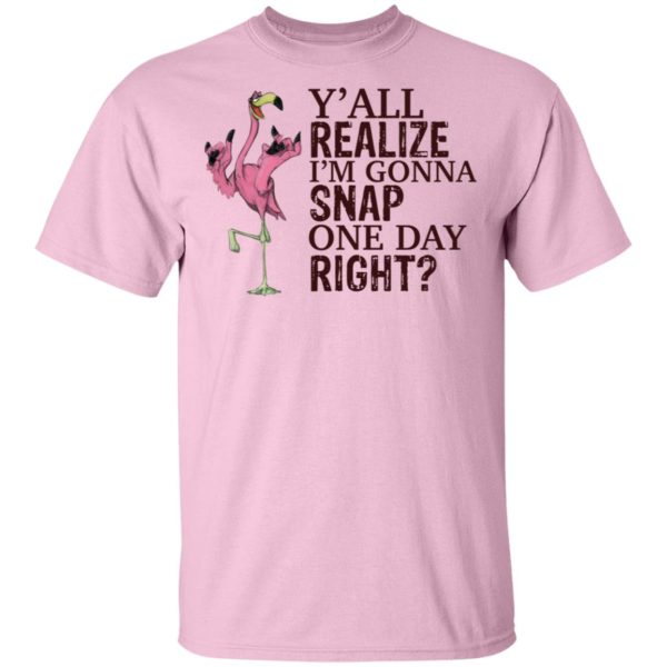 Flamingo Y'all Realize I'm Gonna Snap One Day Right Shirt