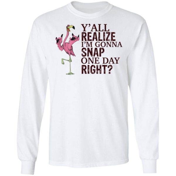 Flamingo Y'all Realize I'm Gonna Snap One Day Right Shirt