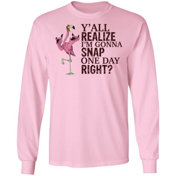 Flamingo Y'all Realize I'm Gonna Snap One Day Right Shirt