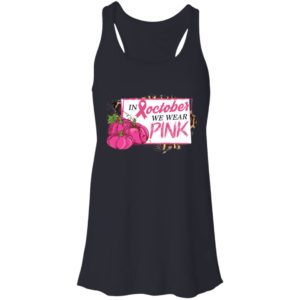 In October We Wear Pink Pumpkin Breast Cancer Halloween Shirt image In October We Wear Pink Pumpkin Breast Cancer Halloween Shirt