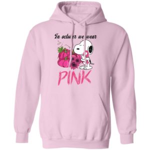 Snoopy In October We Wear Pink Breast Cancer Awareness Shirt