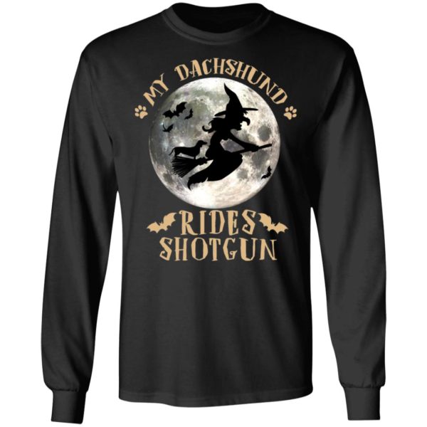 My Dachshund Rides Shotgun Halloween Shirt